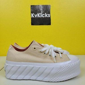 Women's Cream Canvas Sneakers